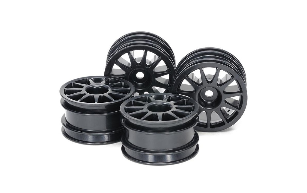 Tamiya Jantes 11 rayons, noir, 24 mm, châssis M 1:10, 4 pièces