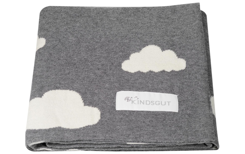 Kindsgut Couverture douillette Nuages 80 x 100 cm