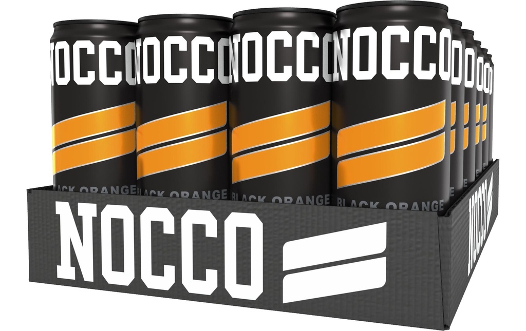 NOCCO Boisson sportive Black Orange 330 ml, paquet de 24
