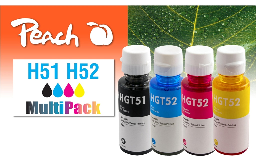 Peach Encre HP CISS GT51/52 Multi-Pack C/M/Y/BK
