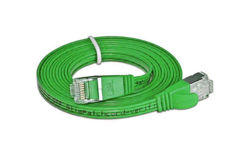 SLIM Câble patch slim RJ-45 - RJ-45, Cat 6, STP, 20 m, Vert