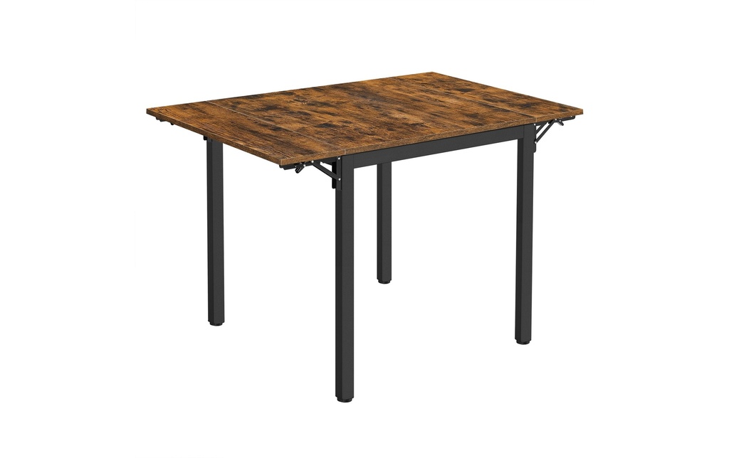 VASAGLE Table pour 4 personnes 120 x 76,2 cm, Noir/Brun