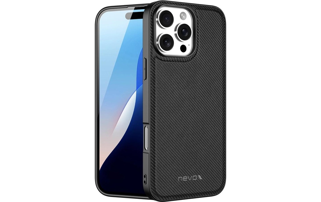 Nevox Coque arrière StyleShell Nylo iPhone 16 Pro Noir