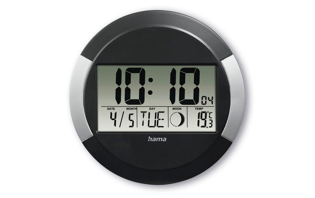Hama Horloge murale Ischia Ø 24.5 cm, Noir/Argenté