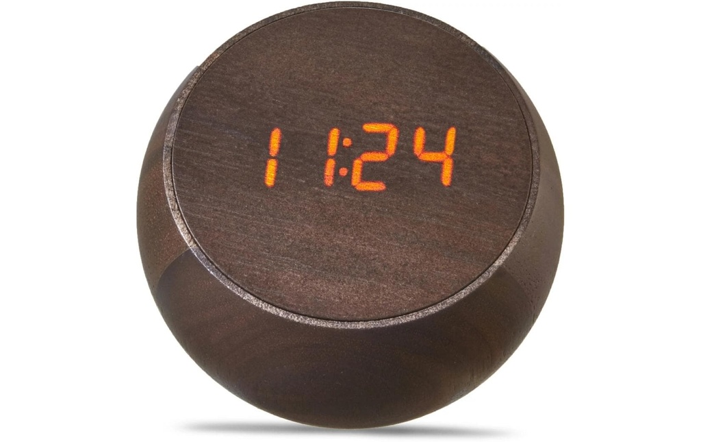 Gingko Réveil numérique Tumbler Click Clock Brun