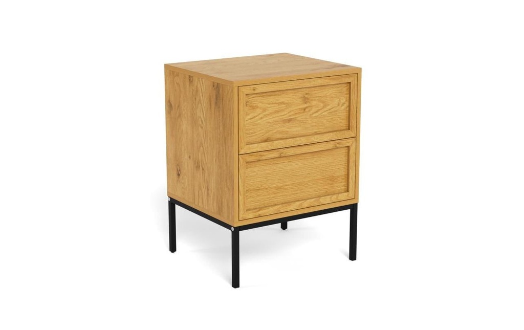 AC Design Table de nuit Palmdale Marron clair, 45.6 x 40 x 61 cm
