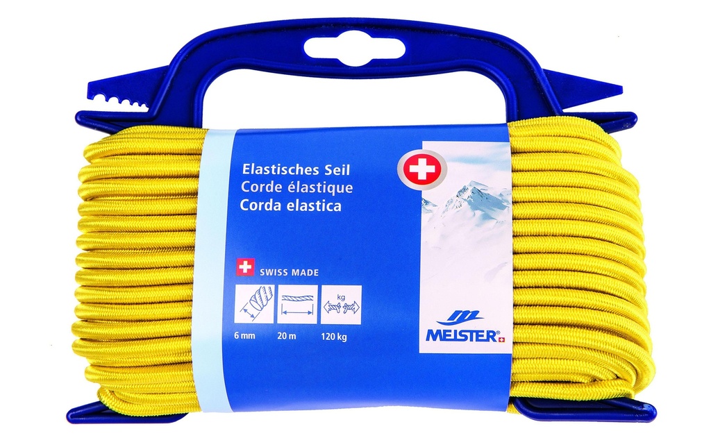 Meister Tendeur en caoutchouc Ø 6 mm, 20 m, 120 kg, Jaune