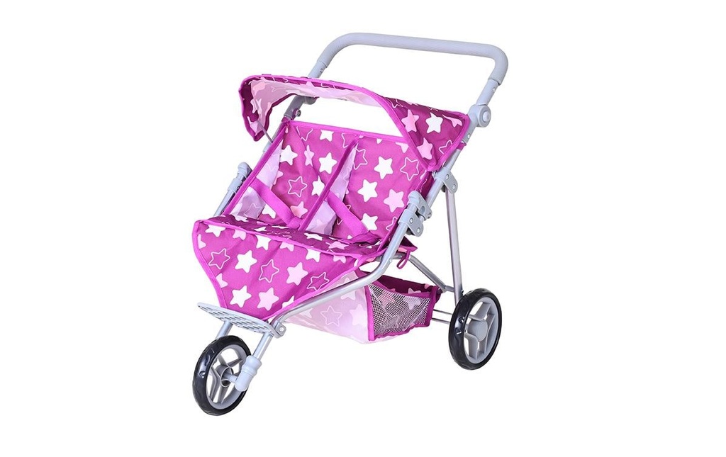 Knorrtoys Poussette double pour poupées Duo Star Dark Pink