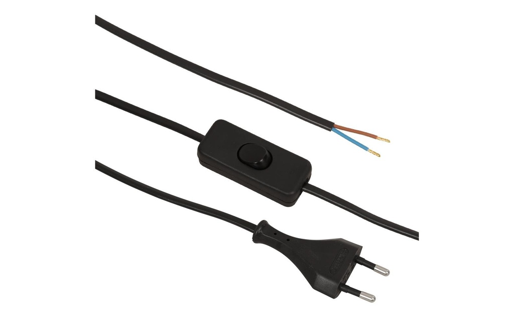 Schönenberger Câble de raccordement avec interrupteur à bascule, 1.8 m, Noir