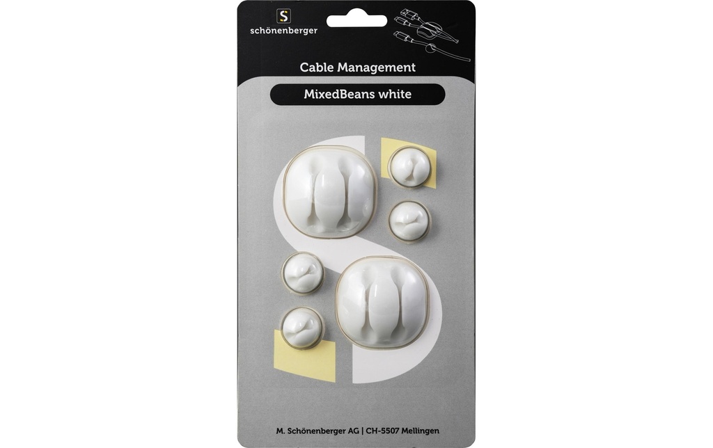 Schönenberger Supports de câbles 2 x Ø 35 mm, 4 x Ø 15 mm, Blanc