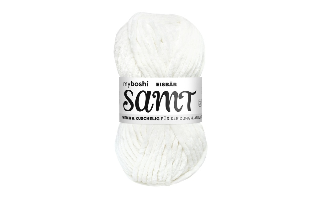 myBoshi Laine Velours chenille Ours polaire 100 g, 100 m