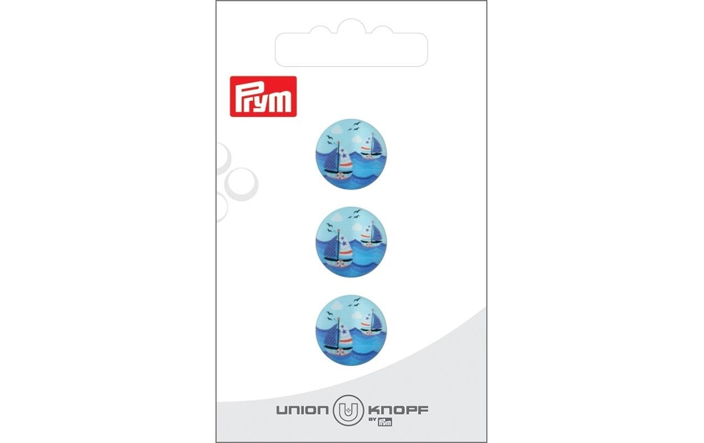 Prym Union Knopf Boutons Bateau 15 mm, 3 pièces, Bleu marine
