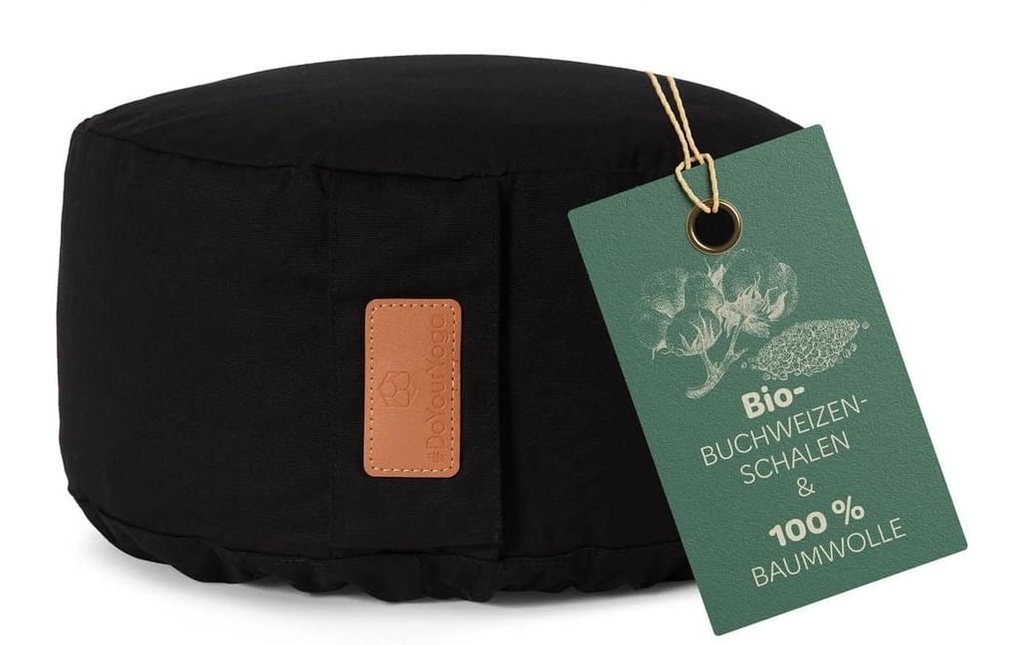 DoYourYoga Coussin de yoga Vishnu Ecorces de sarrasin, noir