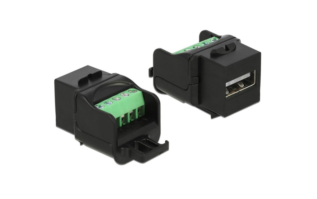 Delock Module Keystone USB 2.0, femelle à bornier Noir