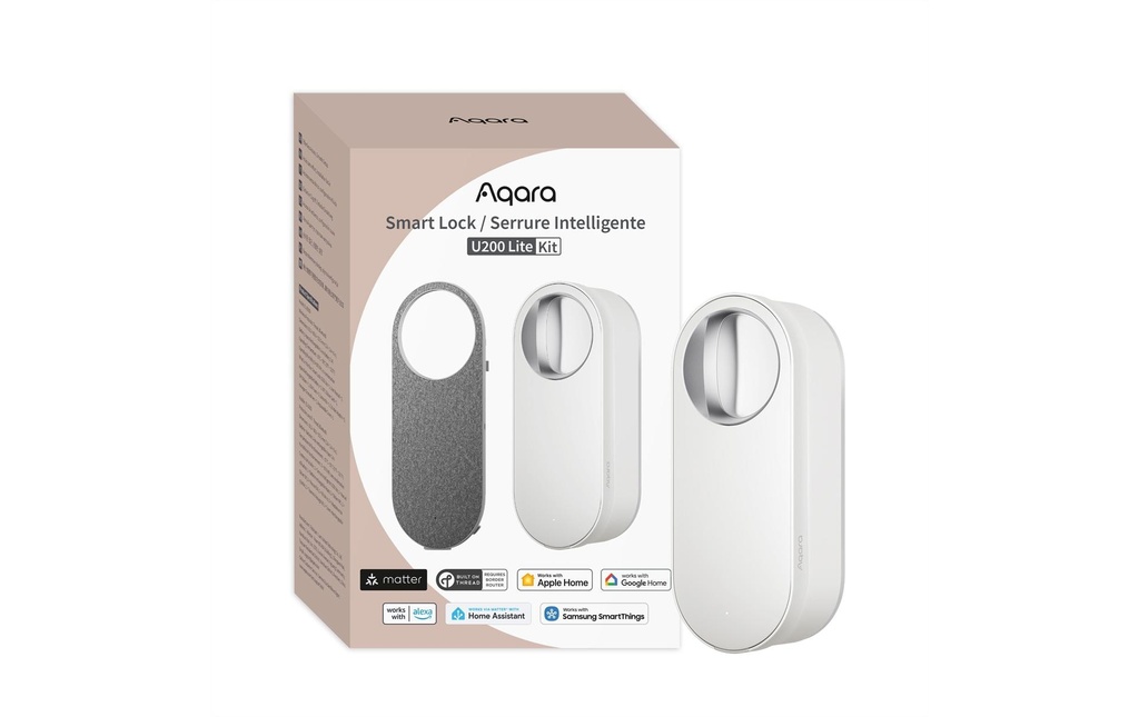 Aqara Serrure de porte intelligente U200 Lite Kit, Blanc