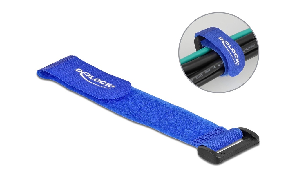 Delock Serre-câble auto-agrippant Bleu 190 mm x 25 mm 5 pièces