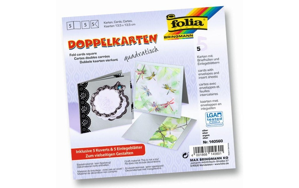 Folia Carte vierge 220 g/m² carré argent