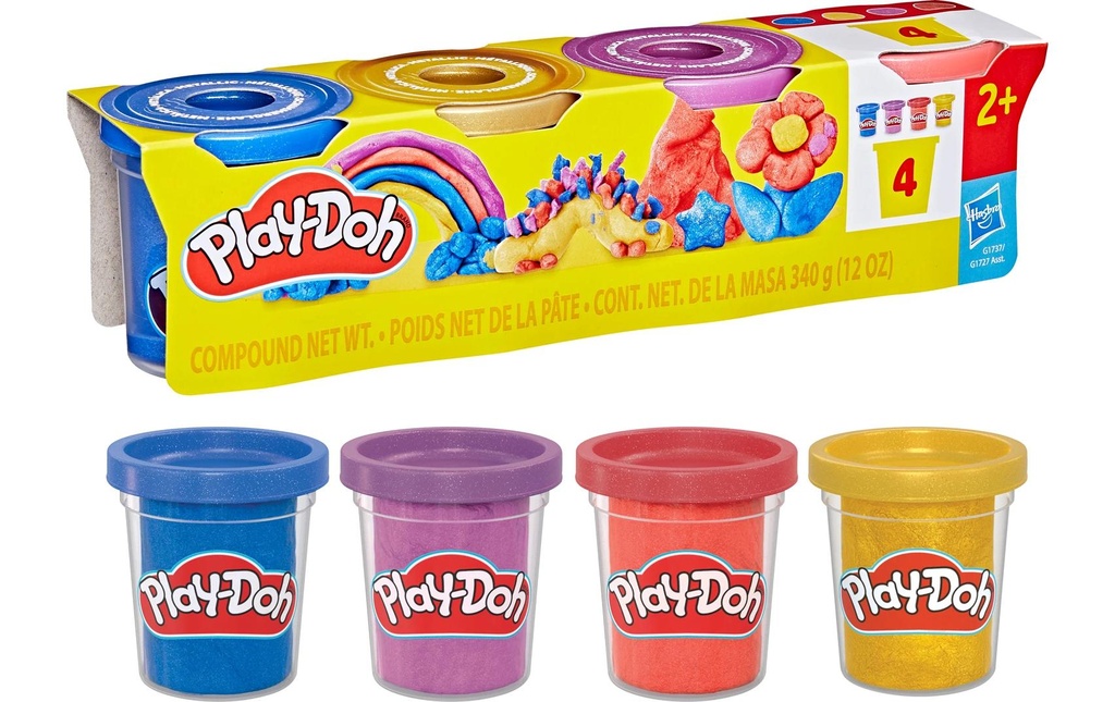 Play-Doh Plasticine Paquet de 4 pièces métalliques