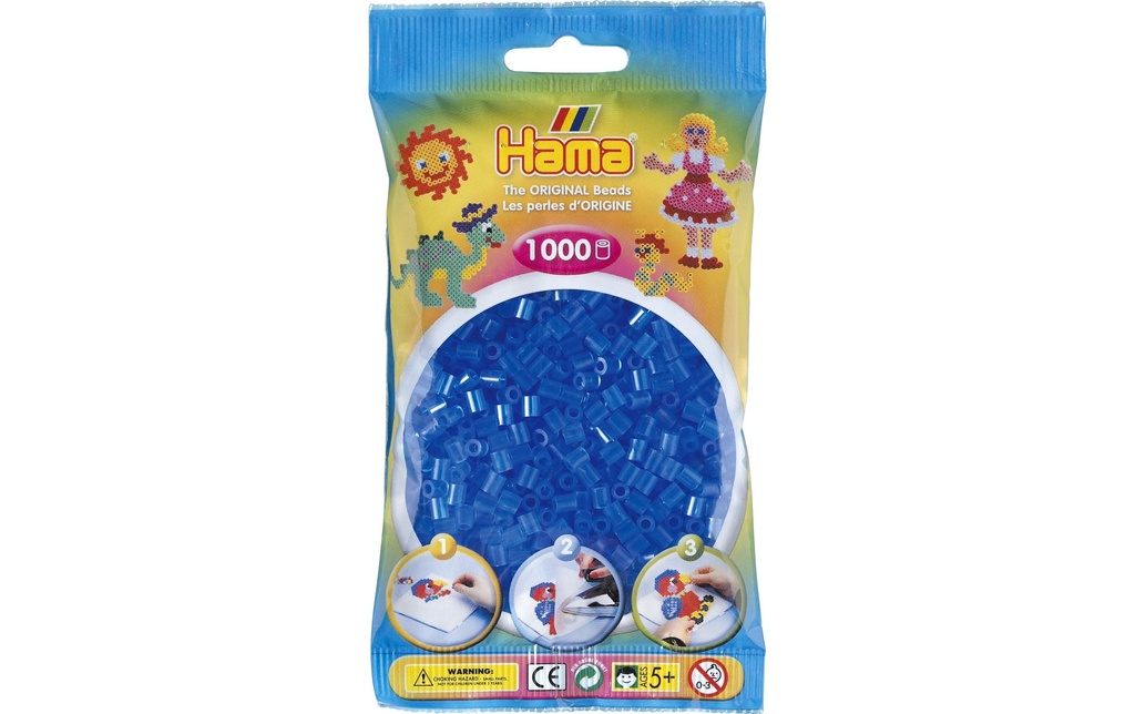 Hama Perles à repasser midi 1000 pcs. Bleu