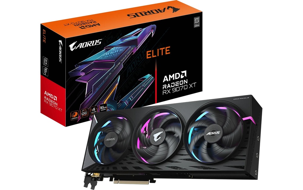 Gigabyte Carte graphique Radeon RX 9070 XT AORUS Elite 16 Go