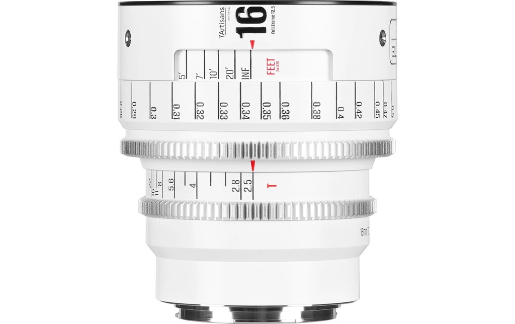 7Artisans Longueur focale fixe 16mm T/2.5 INFINTE Blanc – Canon EF
