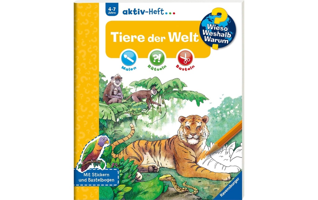Ravensburger Livres pratiques pour enfants WWW Aktiv-Heft Tiere der Welt