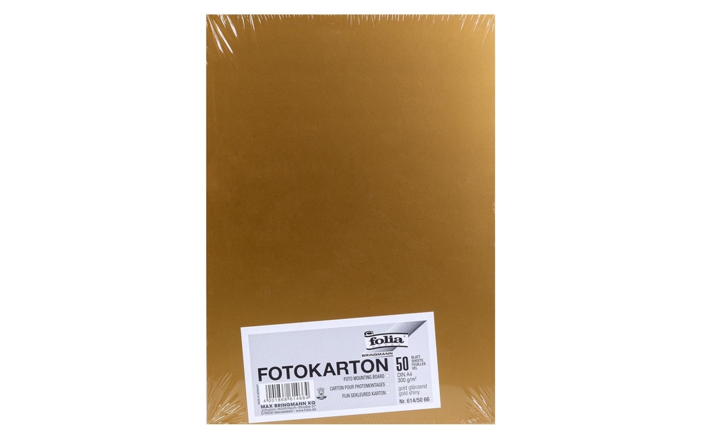 Folia Papier cartonné A4, 300 g/m², 50 feuilles, brillant or