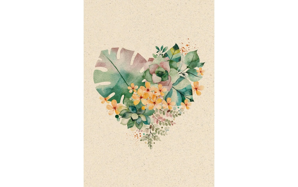 Natur Verlag Carte à motif Cœur de fleur 17.5 x 12.2 cm