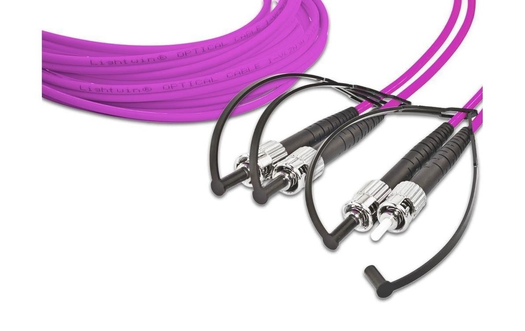 Lightwin Câble patch à fibre optique Multimode ST – ST, OM4, Duplex, 20 m