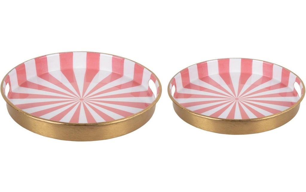 present time Plateau de service Candy Swirl 2 pièces, Rose/Blanc