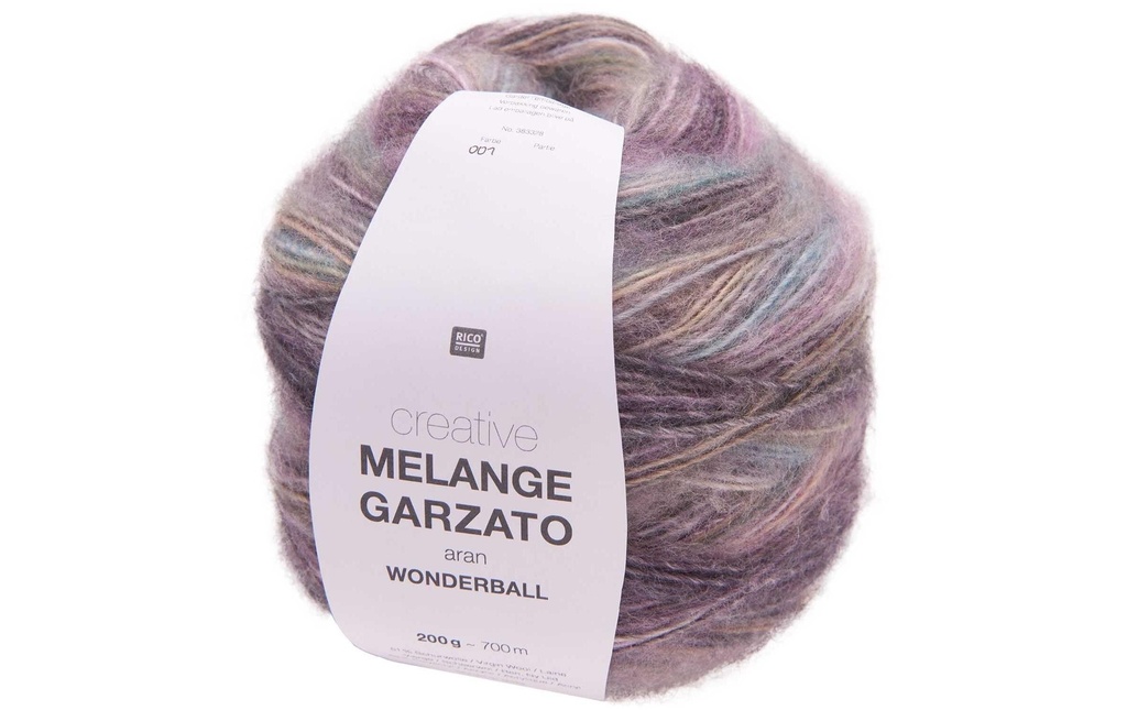 Rico Design Laine Melange Garzato 200 g, Lilas, Turquoise