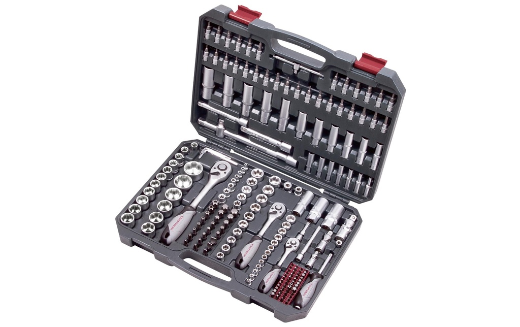 Kraftwerk Jeux de clés à douille Basic 1/4+3/8+1/2 200 pièces