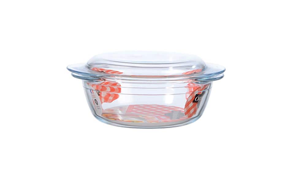 International Cookware Plat à gratin Cocotte 1.6 l, Rond, Transparent