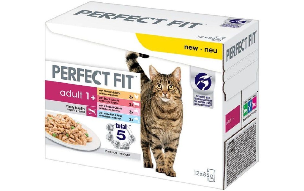 Perfect Fit Alimentation humide En sauce 1+, sachet 12 x 85 g