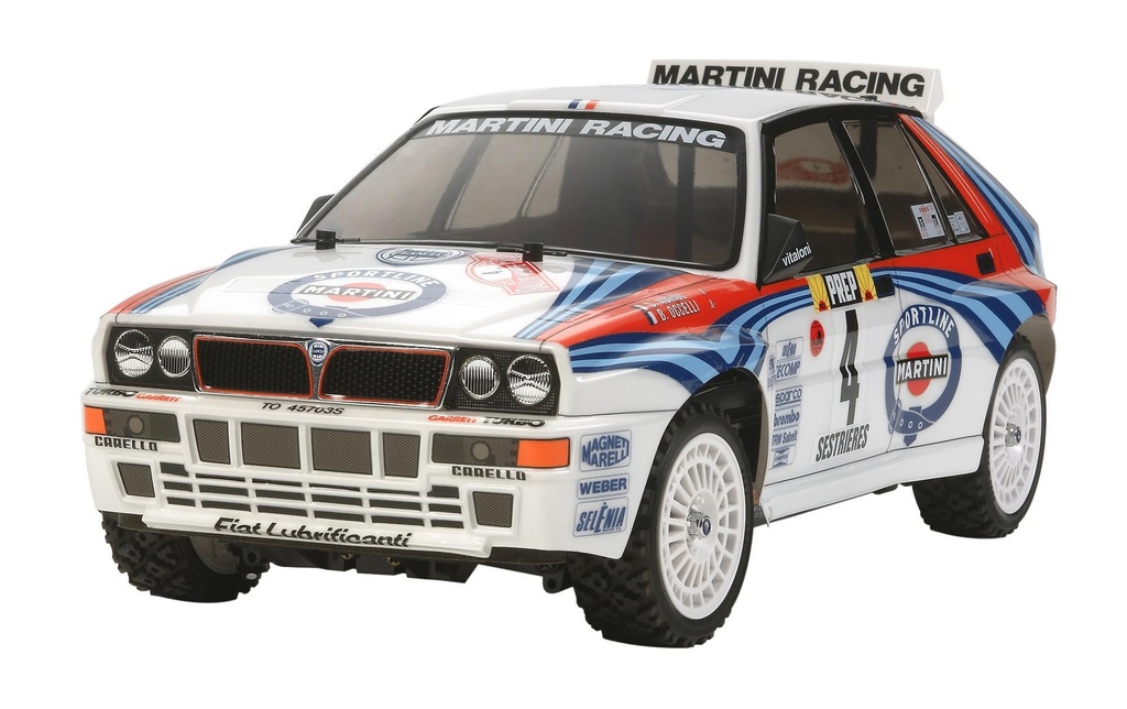 Tamiya Rallye Lancia Delta Integrale, TT02, Kit de construction avec ESC, 1:10