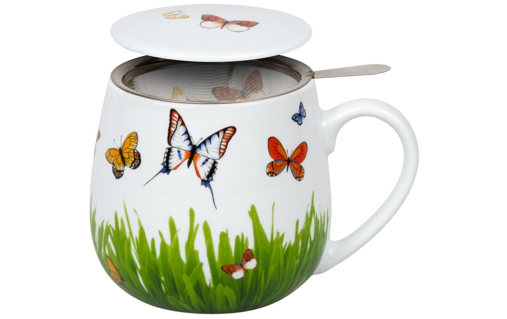 Könitz Tasse à thé Prairie aux papillons 420 ml, 1 Pièce/s, Blanc