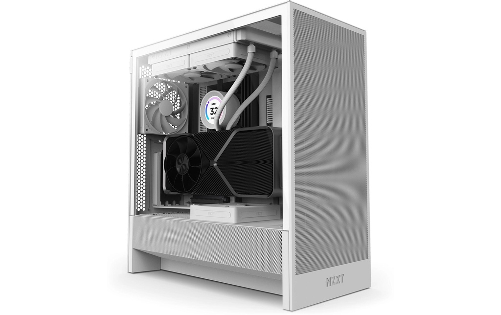 NZXT Boîtier d’ordinateur H5 Flow Blanc