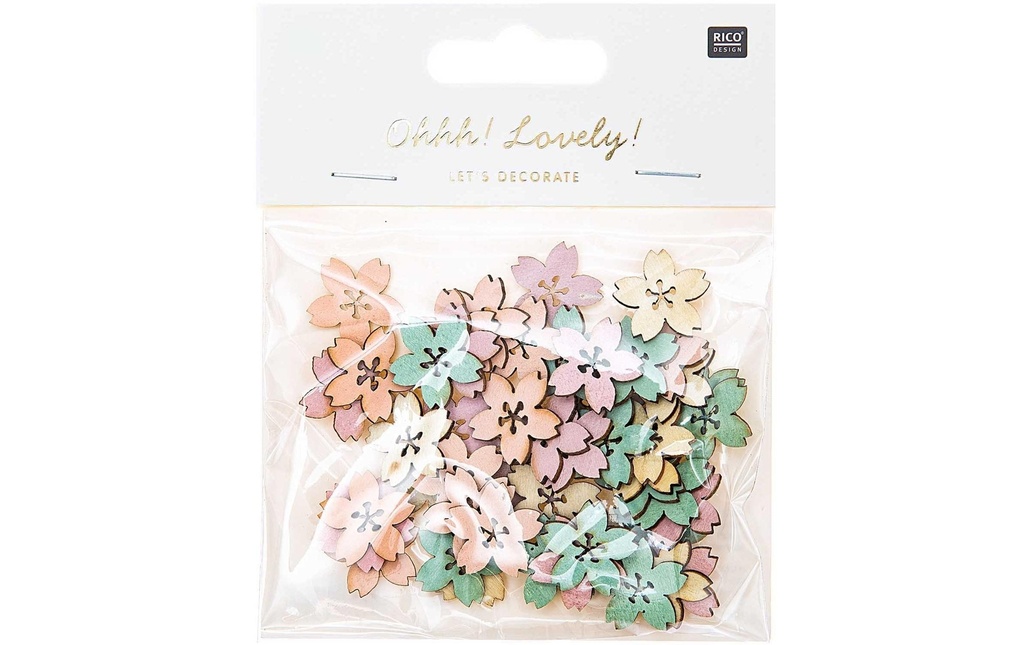 Rico Design Décoration de dispersion Bloom 48 pièces, mélange de pastel