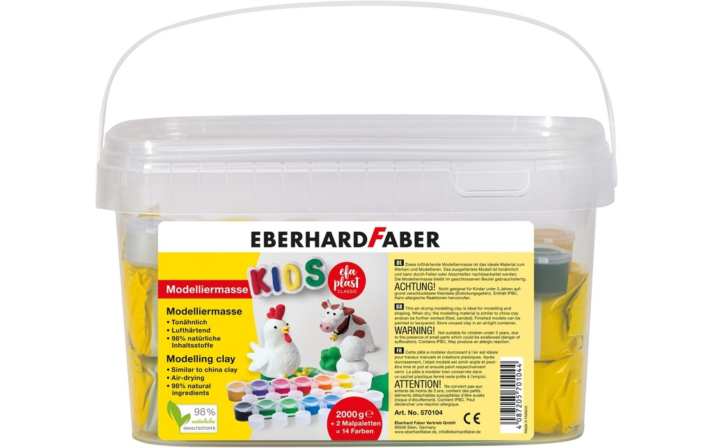 Eberhard Faber Matière à modeler EFA Plast Classic 2 kg, Blanc