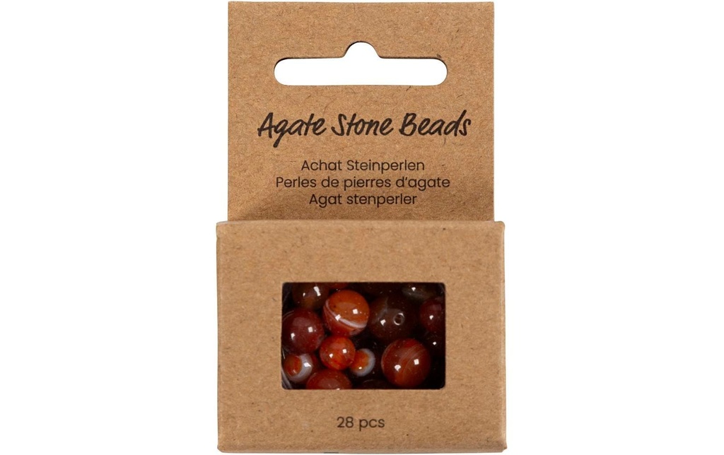 Creativ Company Kits de perles Pierre d'agate Orange, 6-10 mm