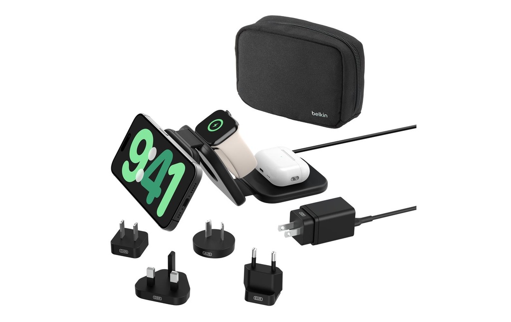 Belkin Chargeur sans fil BoostCharge Pro 3in1 y compris des conseils de voyage