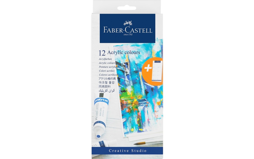 Faber-Castell Peinture acrylique 12 x 20 ml, multicolore