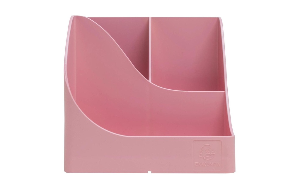 Exacompta Pot à crayons Pen Wave AutentiK, 5 compartiments, rose bonbon