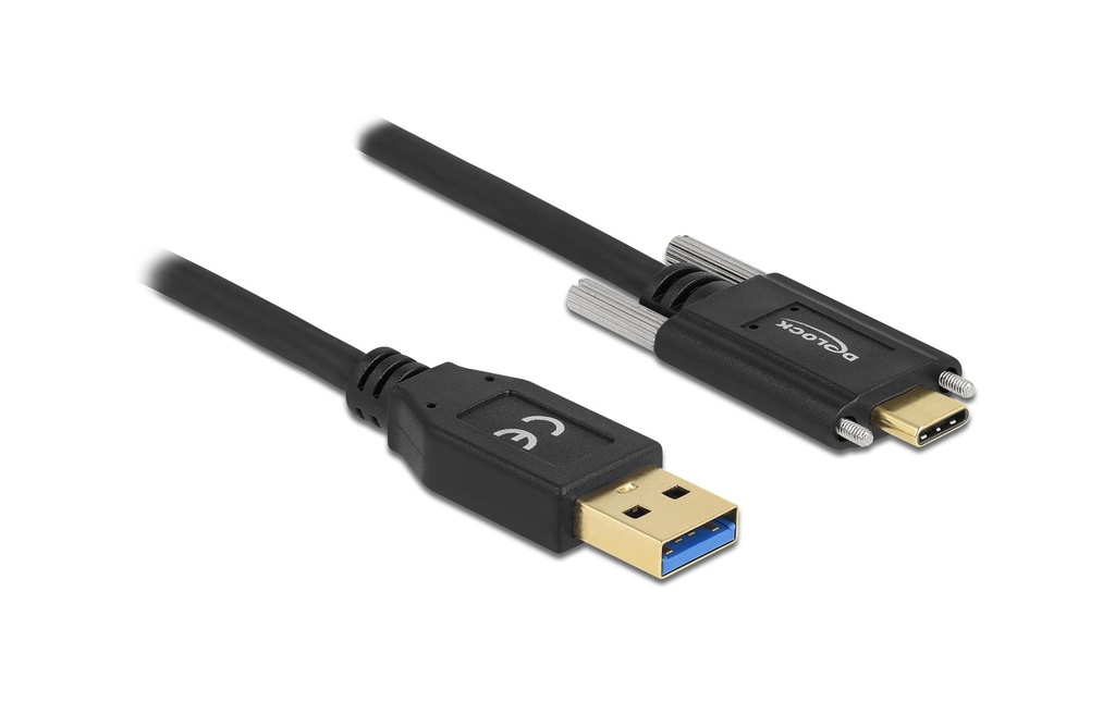 Delock Câble USB 3.1 Vis sur le côté USB-A - USB-C 2 m
