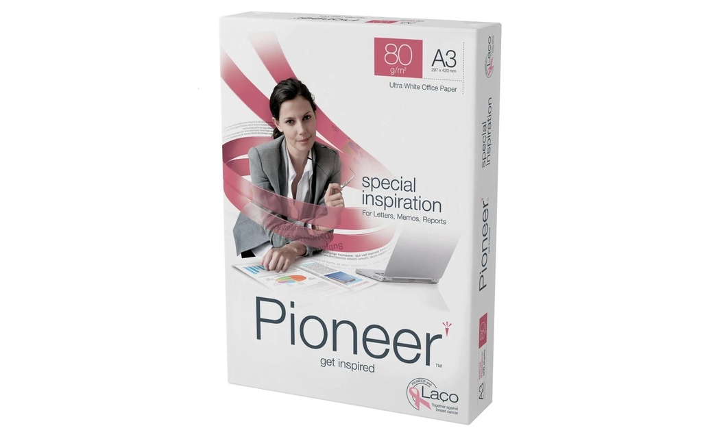 Pioneer Papier pour photocopie Pioneer A3 blanc haut 80 g/m², 500 feuilles