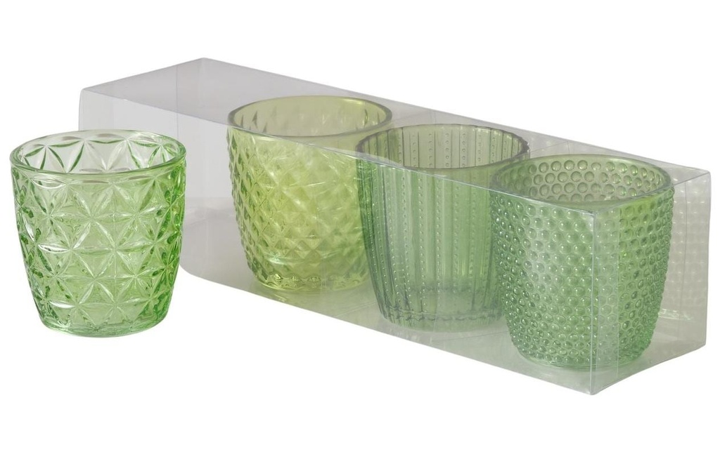 Boltze Photophore Marilu Set de 4 pièces, vert