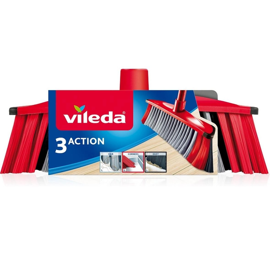 Vileda Tête de balai 3 Action Noir/Rouge