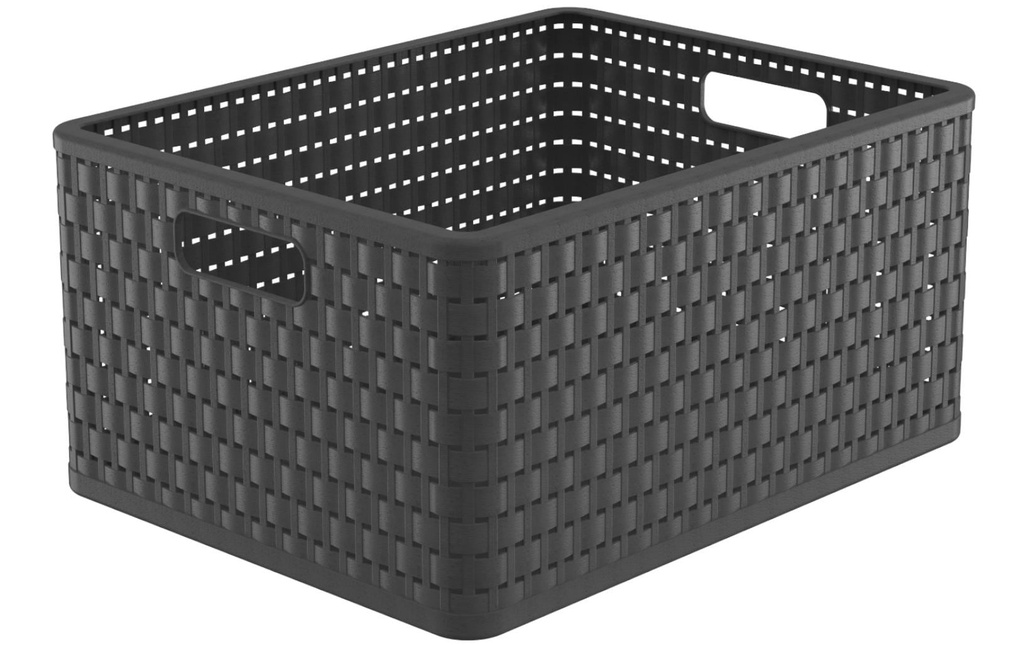Rotho Panier de rangement Country 43 x 33 x 21.5 cm, Anthracite