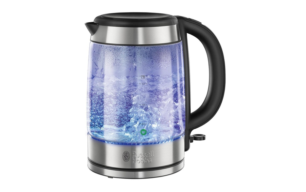 Russell Hobbs Bouilloire électrique 1.7 l, Transparent/Noir/Argenté