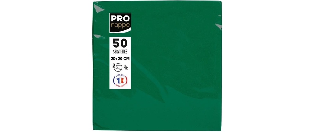 PRO nappe Serviettes en papier Vert 20 cm x 20 cm, 50 Pièce/s
